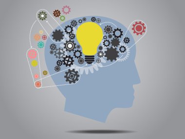 insan düşünme modeli vektör illüstrasyon kavramı