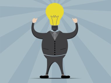 iş adamı düşünme karikatür vektör çizim