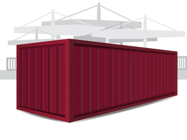 Abbildung roter Container-Vektor — Stockvektor