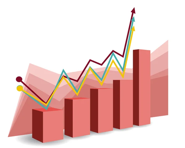 Streszczenie biznes cel wykres i wykres — Wektor stockowy