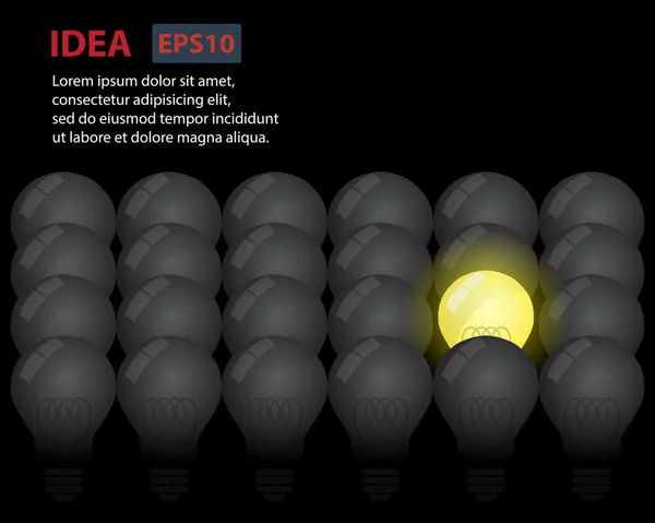 Idée avec le concept d'ampoule — Image vectorielle