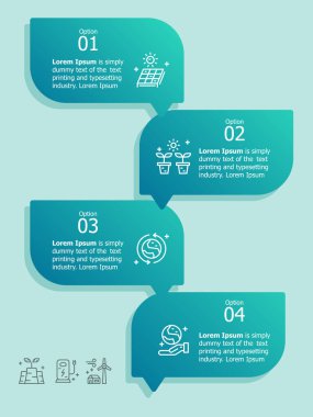 Simge 4 seçenekli soyut ortam dikey bilgi grafikleri sunum elemanı çizim arkaplanı