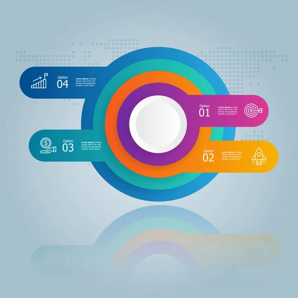 Circle Infographics Element Presentation Business Icon Options Vector Illustration — 图库矢量图片