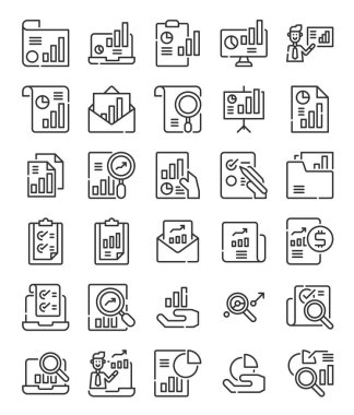 Basit satır raporu analiz belgesi vektör illüstrasyonuName