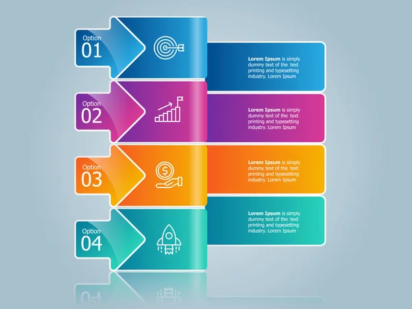 Abstraktes Pfeildiagramm Infografik Element Präsentation Bericht Hintergrund Vektor Illustration — Stockvektor