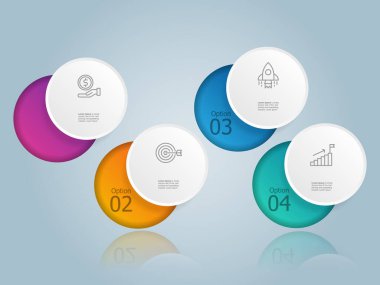 soyut yatay zaman çizgisi bilgisel element sunum raporu iş simgeleri 4 adım vektör illüstrasyon arkaplanı