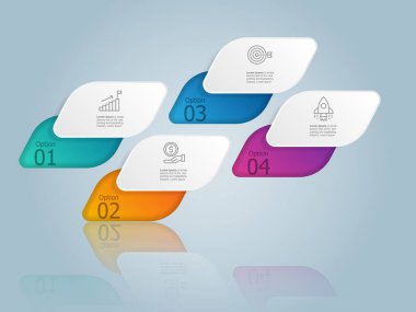 soyut yatay zaman çizgisi bilgisel element sunum raporu iş simgeleri 4 adım vektör illüstrasyon arkaplanı