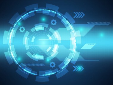 soyut mavi fütüristik siber teknoloji arkaplan vektörü çizimi