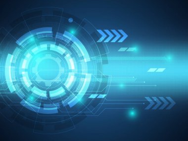 soyut mavi fütüristik siber teknoloji arkaplan vektörü çizimi