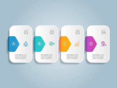 soyut yatay zaman çizgisi bilgisel element sunum raporu iş simgeleri 4 adım vektör illüstrasyon arkaplanı