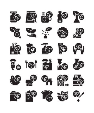 organic natural silhouette solid icon pack vector illustration