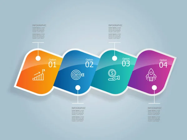 Abstract Izometric Pași Prezentare Infografică Raport Fundal Element Pictograma Afaceri — Vector de stoc