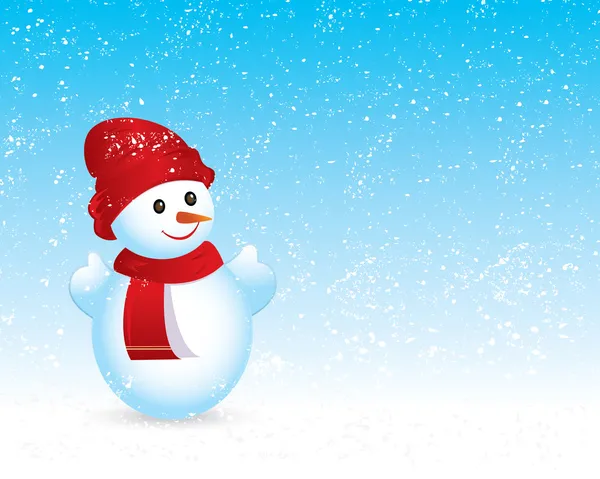 Vakantiewoningen christmas snowman achtergrond met ruimte voor tekst vectorillustratie — Stockvector