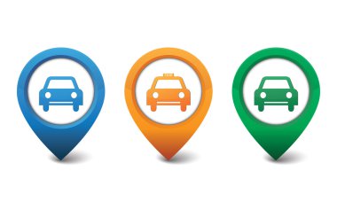 Araba ve taksi simge vektör çizim