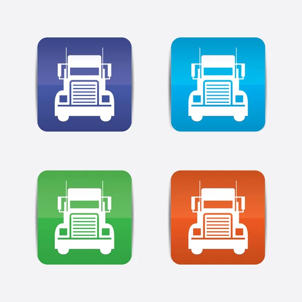 Ciężarówka ikona ilustracja wektorowa cztery kolory — Wektor stockowy