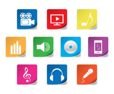 Multimedia pictogram stickers