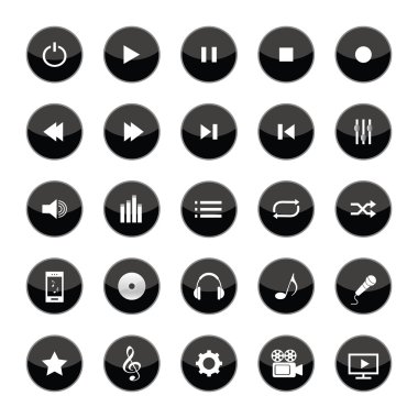 multimedya düğmeleri illüstrasyon vektör