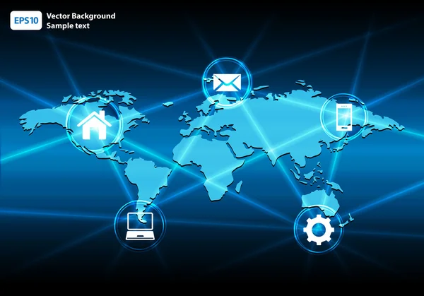 Ilustración de vectores de red global brillante — Archivo Imágenes Vectoriales