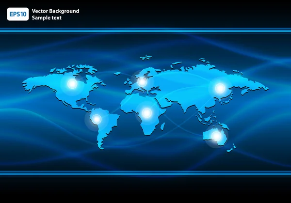 Leuchtender globaler Netzwerk-Vektor — Stockvektor