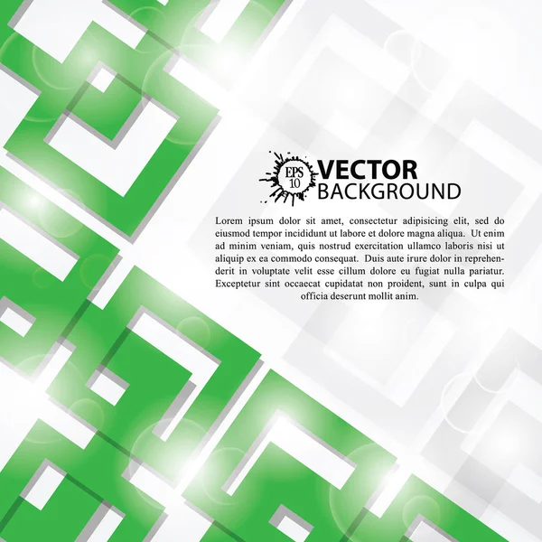 Fondo cuadrado verde abstracto — Vector de stock