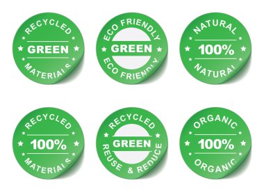 Yeşil çıkartmaları illüstrasyon vektör