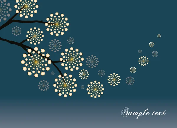 Αφηρημένη χειμώνα δέντρο φόντο με χώρο για κείμενο και λεπτή κυκλική κίνηση (οπτική ψευδαίσθηση) — Διανυσματικό Αρχείο