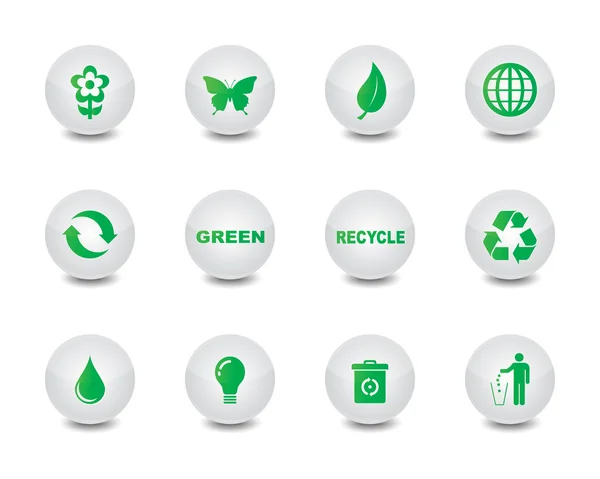 Zielone ikony — Wektor stockowy