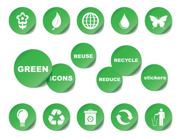 Green stickers vector illustration — Stock Vector