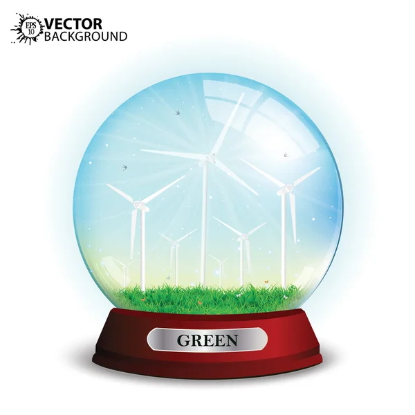 Illustrazione vettoriale sfera di cristallo verde Vettoriali Stock Royalty Free