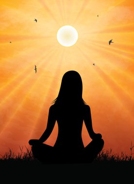 kadın açık havada meditasyon