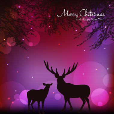 Christmas background with reindeer illustration