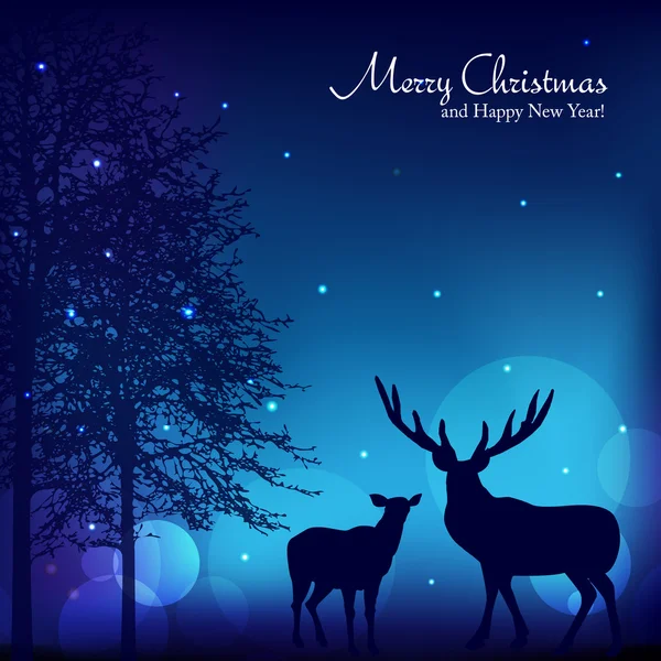 Christmas background with reindeer illustration — ストック写真