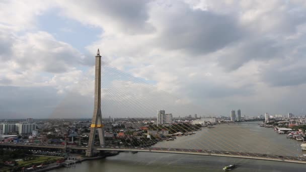 在泰国曼谷拉玛八世桥 — 图库视频影像