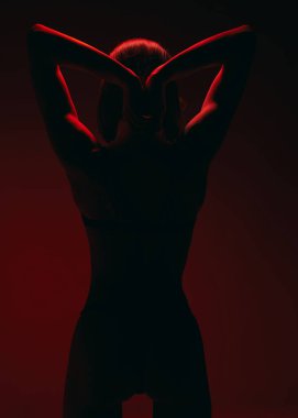 Güzel bir figürle bir kızın silueti.