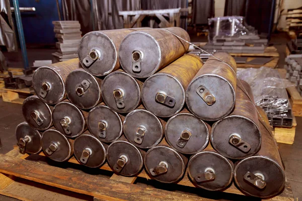 Metal Pipe Welded End Welding Works Manufacture Metal Products — Fotografia de Stock