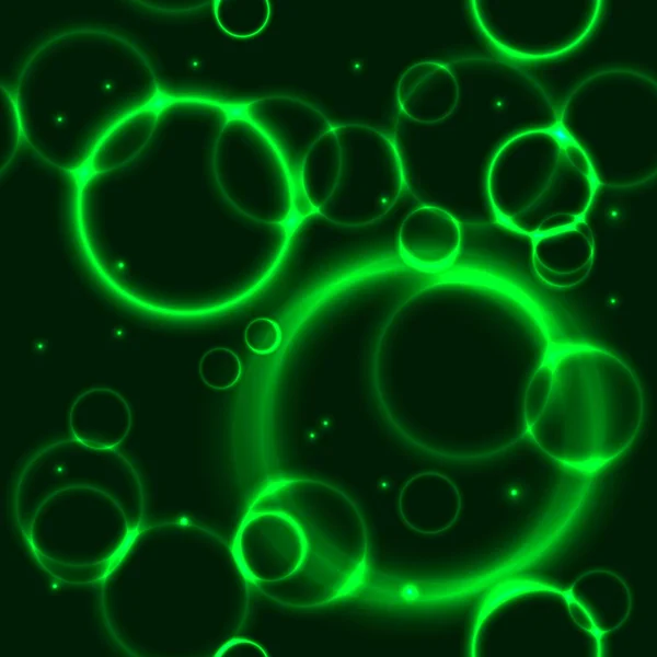 Izzás zöld buborékok — Stock Vector