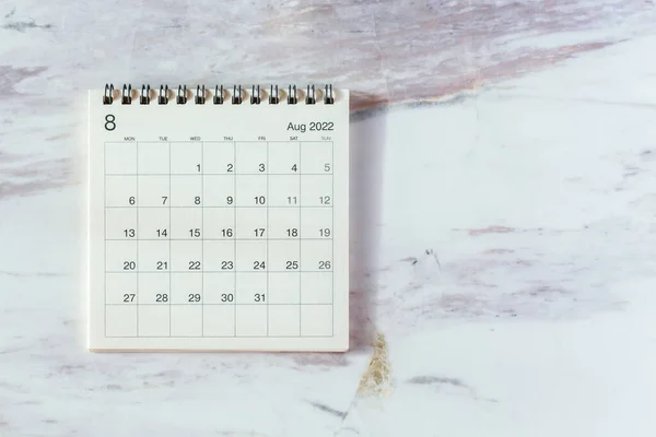 Calendar Natural Marble Table Top View — Stockfoto