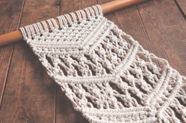  Çevre dostu modern örgü. DIY doğal dekor kavramı.