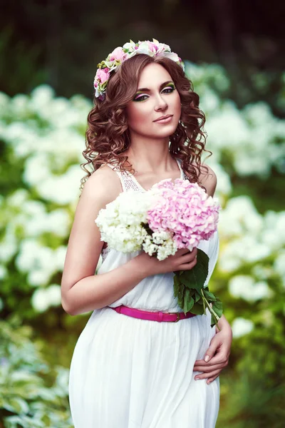Attractive beautiful woman in greek style
