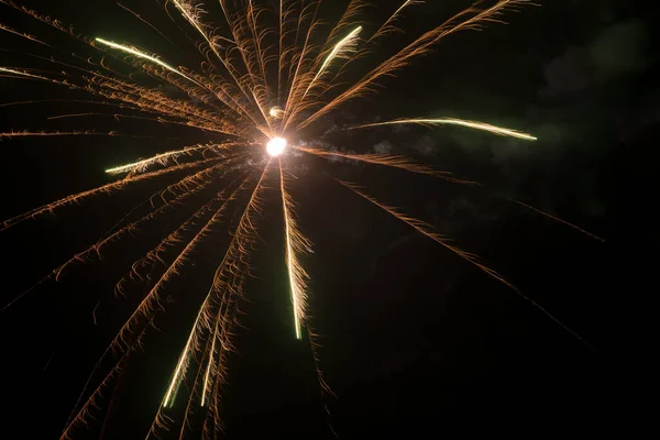 Bellissimi Fuochi Artificio Sullo Sfondo Del Cielo Notturno Fuochi Artificio — Foto Stock