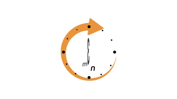 3 minutos de estilo de cor símbolo temporizador isolado no fundo branco. 3 min ícone círculo de tempo. Ícone de temporizador de animação com três minutos. Relógio, cronômetro, etiqueta de tempo de cozimento. Moção — Vídeo de Stock