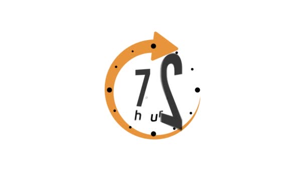 Hodiny 72 hodin ikona izolované na bílém pozadí. 72 hodin servisní symbol. Doručení služby, on-line řešení zbývající symboly webových stránek času. Grafika pohybu videa 4K — Stock video