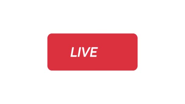Animation live streaming ikon. Röda symboler och knappar för live streaming, sändningar, online stream. Lägre tredje mall för tv, shower, filmer och liveframträdanden. 4K video rörelse grafisk — Stockvideo