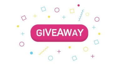 Geometrik şekilli modaya uygun Memphis afişinin animasyon metni. Afiş, poster ve çıkartma konsepti. 4K Video hareketi grafiği