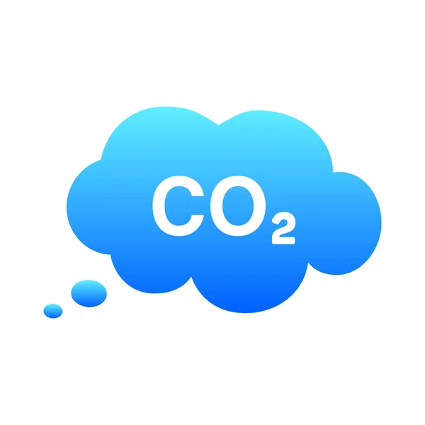 CO2 emissions vector icon. Carbon gas cloud, dioxide pollution. Global ecology exhaust emission smog concept — Stock Vector