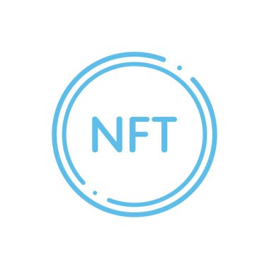 NFT ödenmez jeton. NFT kavramını kapsayan geri dönüşümsüz simge simgesi. Yüksek teknoloji sembolü logo vektörü