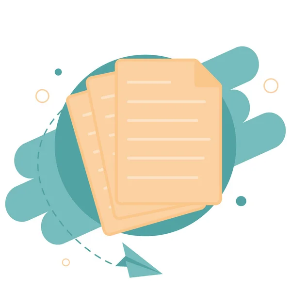 Paper List Document Icon Paper Plane Flat Cartoon Style Отправляю — стоковый вектор