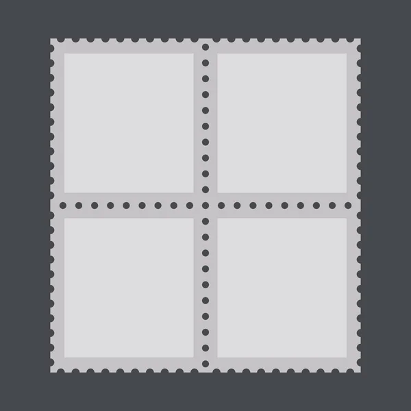 Blank Postage Stamps Light Postage Stamps Grey Background Vector Illustration — Stock Vector