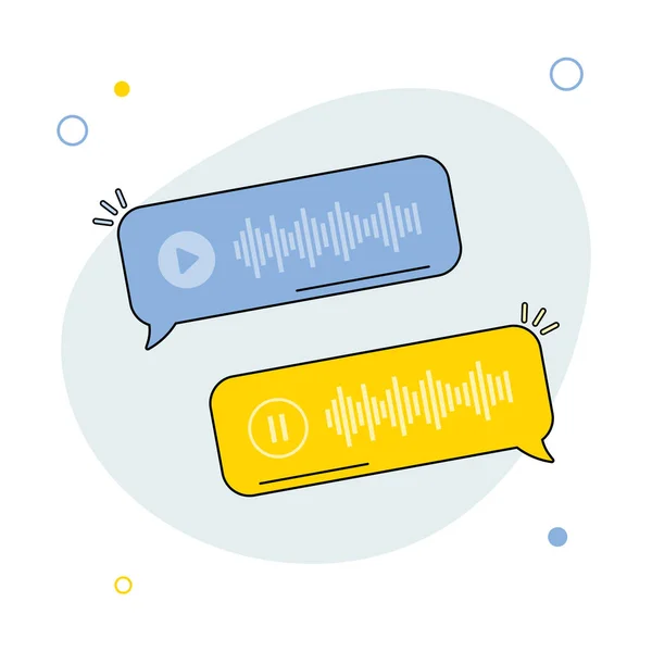 Значок Голосовых Сообщений Звуковой Волной Сообщение Соцсетей Современный Вектор Плоского — стоковый вектор