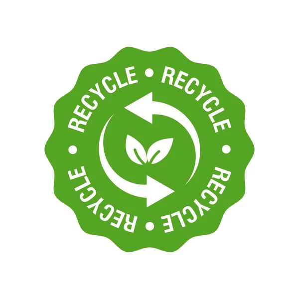 Recycle Icon Recycling Environment Label White Background Vector Illustration —  Vetores de Stock